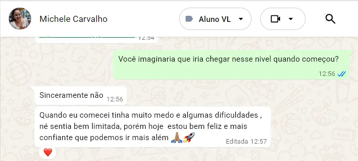 Depoimento Michele Carvalho confiança