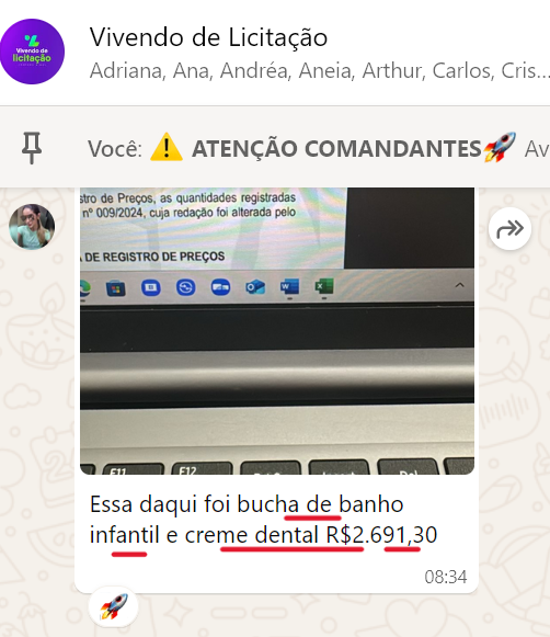 Karina compartilha uma venda de itens comuns: bucha de banho infantil e creme dental.