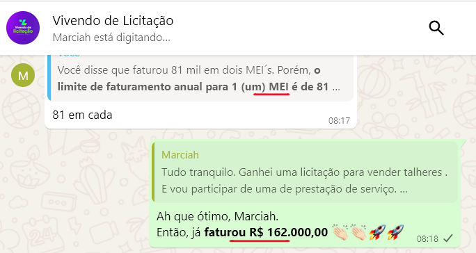 Marciah mostra outro registro do mesmo processo, reforçando o tamanho da oportunidade conquistada.
