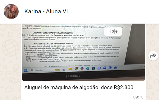 Karina mostra uma oportunidade específica que muita gente nem imaginaria vender para o governo.