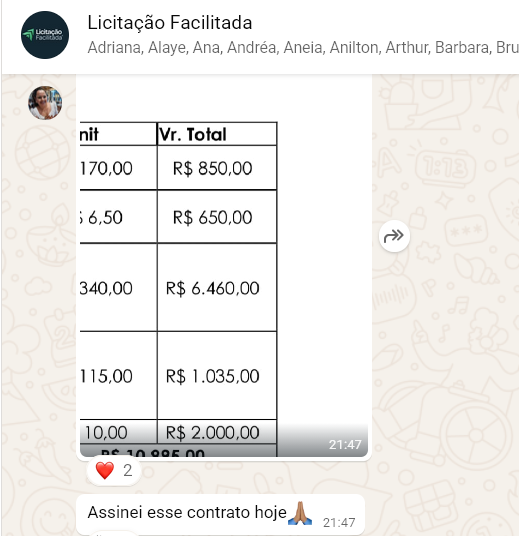 Michele registra nova venda com material gráfico, reforçando a recorrência do nicho.
