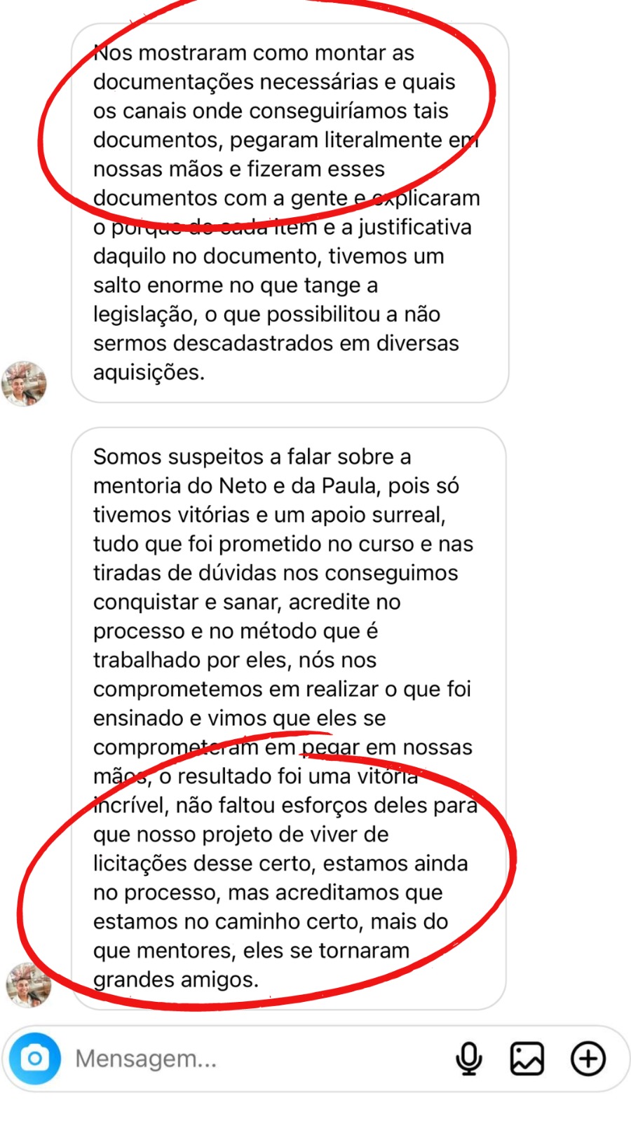Pablo reforça como o suporte próximo ajudou a tirar dúvidas e avançar com mais confiança.