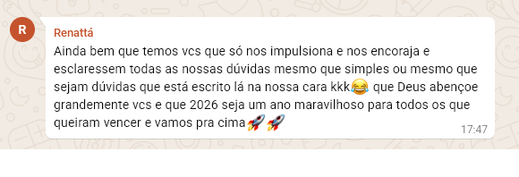 Renata destaca a importância do suporte para seguir aplicando o método sem ficar travada.