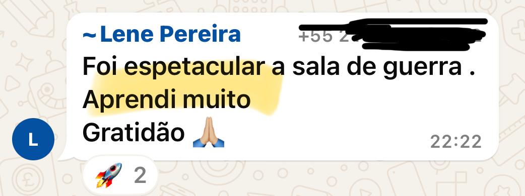 A Sala de Guerra reúne dúvidas, experiências e aprendizados práticos entre alunos que estão aplicando o método no dia a dia.