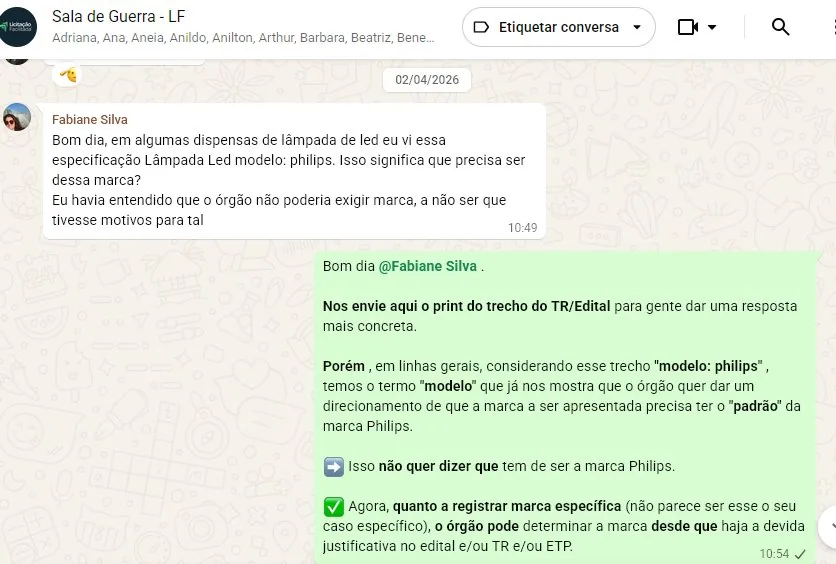 Orientação técnica sobre marca em edital — Fabiane