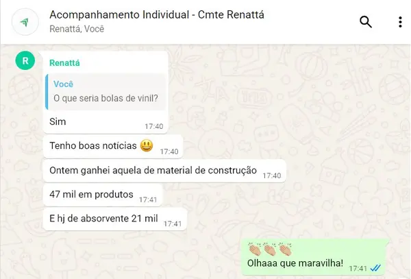 Depoimento de aluno
