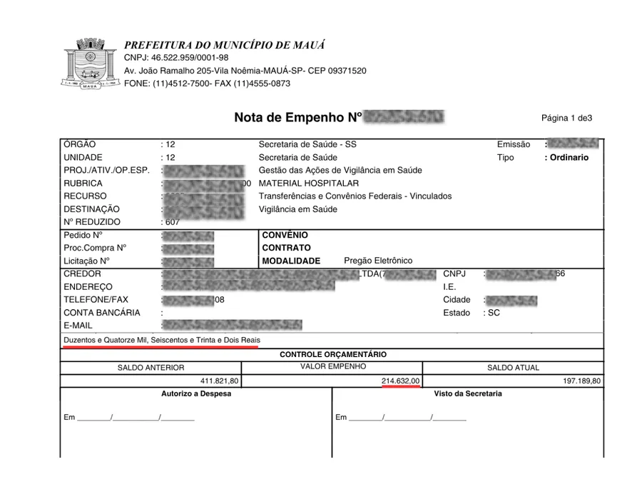 Prefeitura de Mauá/SP - R$214 mil