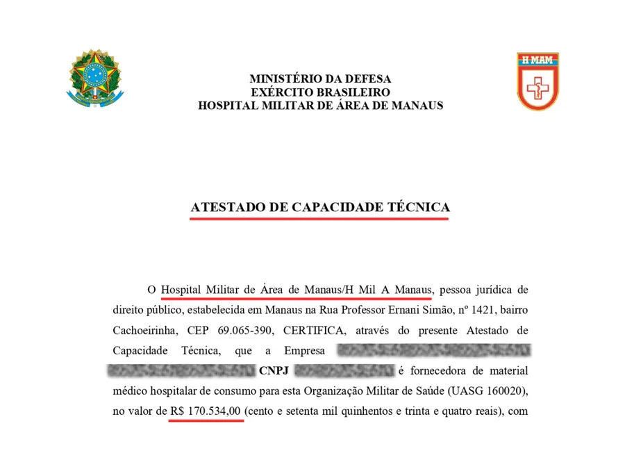 Atestado Hospital Militar