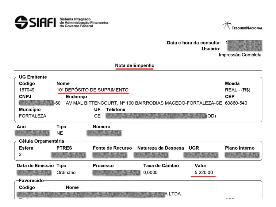 Empenho inicial